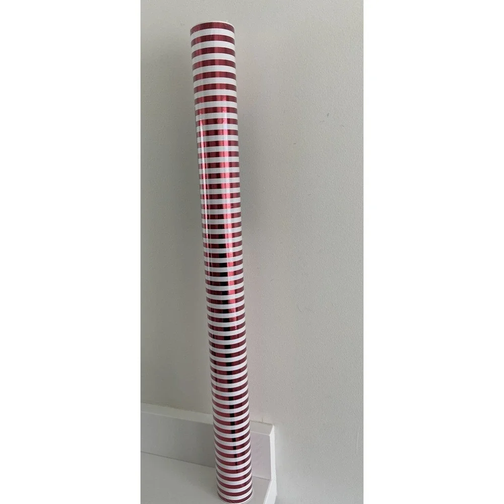 New Tommy Bahama Heavyweight Jumbo Christmas Red White Stripe Wrapping Paper Rol